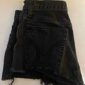 Black ripped hollister shorts